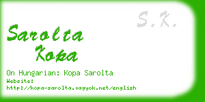 sarolta kopa business card